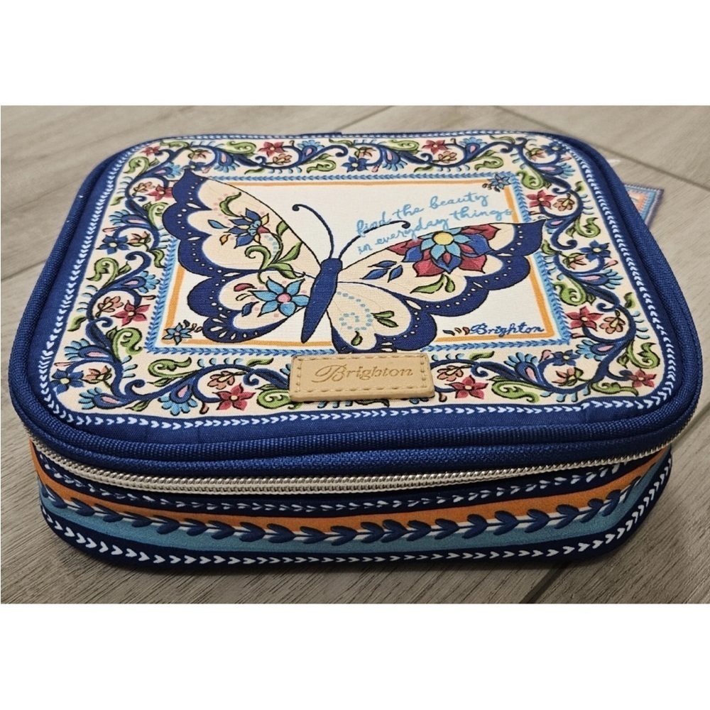 Brighton Multicolor Butterfly Embroidered Jewelry Pouch - Picture 3 of 5